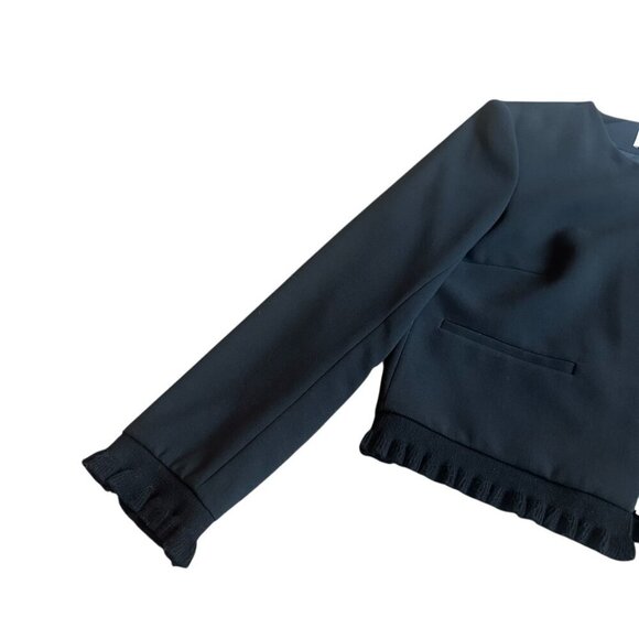 Sandro Cropped Length Zip-Down Blazer Jacket Office Professional Size 36 Small - Picture 4 of 11